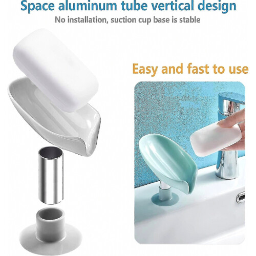 2pcs Self Draining Soap Dishes Holder,premium Silicone Soap Dish Bar Soap Holder 1
