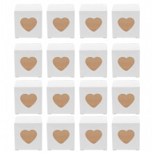 Caja para snacks con forma de corazón, estilo boda, 16 unidades, color blanco.