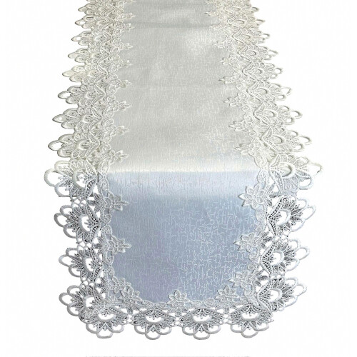 Runner in pizzo per decorazioni – Eleganti nappe e tessuto jacquard – per dessert e buffet