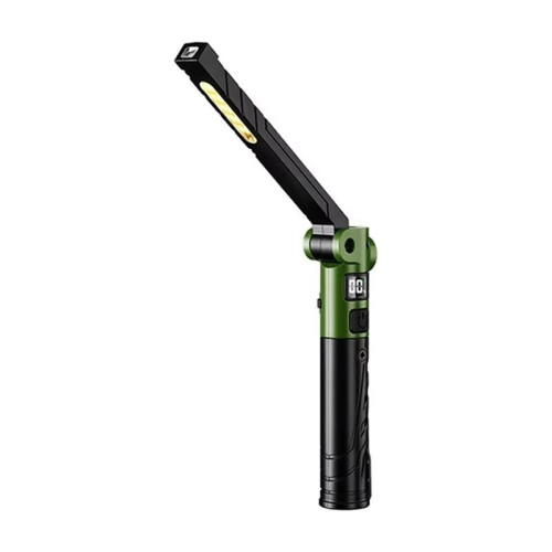 LED COB Flashlight Rechargeable Light Magnetic Base Foldable Flashlight Digital Power Display Waterproof Repair Lamp