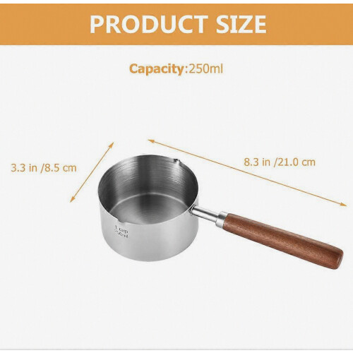 Stainless Steel Saucepan For Kitchen Use Compact Design With Ergonomic Handle 250ml 1Pack 1