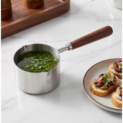 Stainless Steel Saucepan For Kitchen Use Compact Design With Ergonomic Handle 250ml 1Pack 2