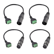 4 Conectores XLR Macho y Hembra A Cable con Terminal de Tornillo de 3 Pines para Transferencia de Señal de Audio Estable, Equipo de Grabación