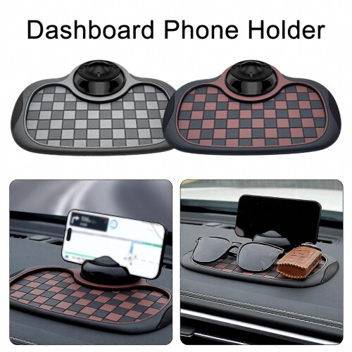 Non Slip Phone Mat – Multi-Purpose Secure Grip – for Car Interior（Black Grey） 1