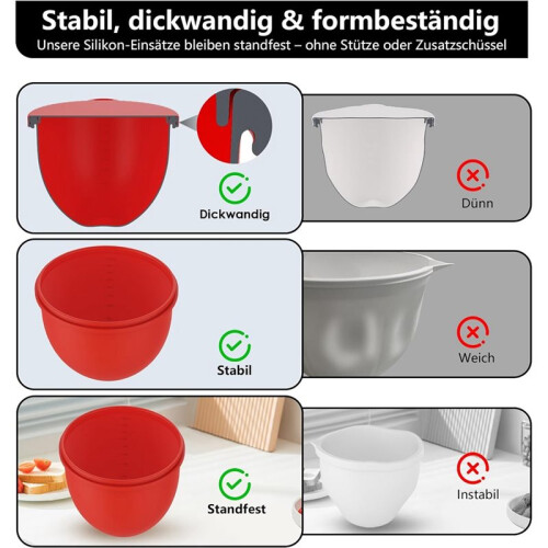 Set med 2 Silikonfoder för -Blandningsskål med Lock (4,8 L) för  Artisan 5 Qt 1