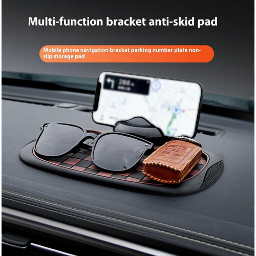Non Slip Phone Mat – Multi-Purpose Secure Grip – for Car Interior（Black Grey） 2