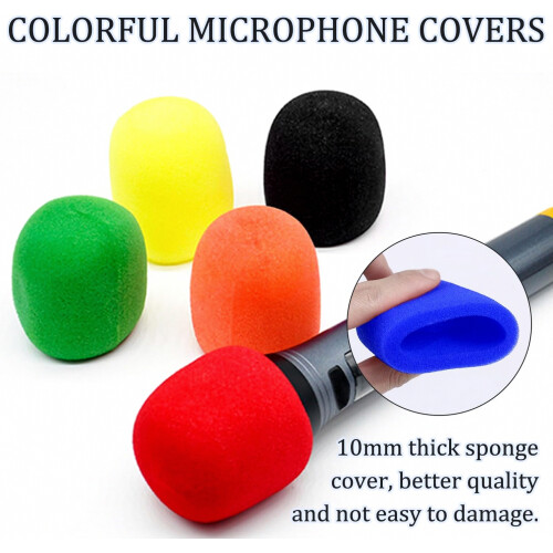 5 Pcs Assorted Color Replacement Headset Microphone Cushion Pads Windscreen Cover 1