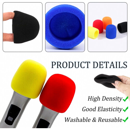 5 Pcs Assorted Color Replacement Headset Microphone Cushion Pads Windscreen Cover 2