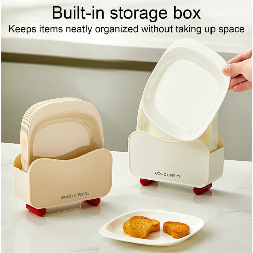 Spit Bone Dish Snack Plates with Stackable Base Food-Grade Plastic Dishes for Fruit Nuts Bones（White） 1
