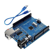 Scheda R3 ATmega328P con Cavo USB per , Tensione di Ingresso 7-12 V, 16 MHz, 14 Pin Digitali 1/0, Supporto PWM, SRAW 2 KB.