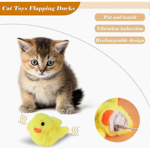 Little Yellow Duck Plush Doll Flapping Vibration Cat Interactive Rechargeable 2