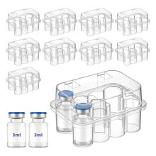 10er-Pack Aufbewahrungsbox für 3-Ml-Vials, Fasst Bis zu 100 3-Ml-Vials mit Zehn 10-Slot-Trays für 1-3 Ml Peptid-Vials, Stapelbar