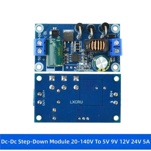 - Step-Down Module 20-140V to 12V 24V 5A Adjustable Output Low Ripple Buck Converter Module 24V 1