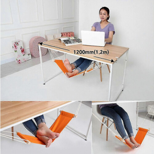 Mini Footrest Foot Hammock Under Desk With Canvas Fabric Best For Work Or Rest 2