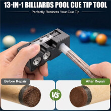 13-in-1 Billiards Pool Cue Tip Shaper Billiards Cue Tip Repair Tool for Cue Maintenance and Repair