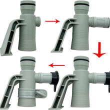 Adaptateur de Tuyau de Piscine Réglable 637R 12363 avec Vanne à Piston pour Piscines, Améliore L'Efficacité de L'Utilisation de L'Eau