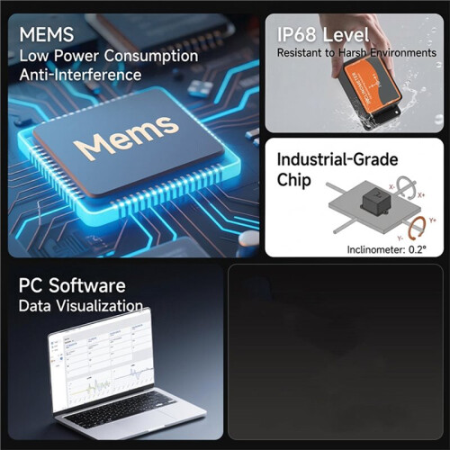 Módulo Sensor de Atitude BS-P61 para Medição de Ângulo e Inclinação com Giroscópio MEMS de Alta Precisão e Eixo Duplo 2