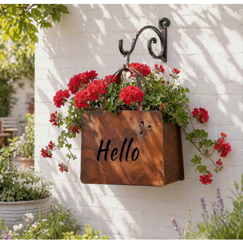 secchiello per piante grasse da appendere – Design a borsa – per ingresso e giardino di casa 1