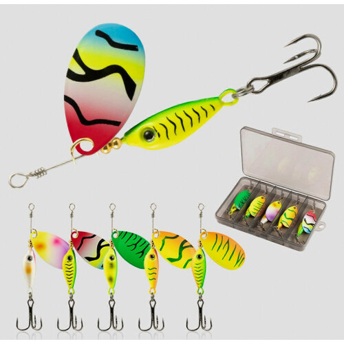 Stück 7,5 cm/9 g Angelköder mit Metallspinnerblatt, Haken, rotierendem Paillettenlöffel, Spinnerbait Bionic 1