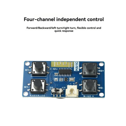 2.4G 4-CH Remote Control Receiver Kit with Anti-Interference for DIY Car Boat Toy Differential Wireless Control 2