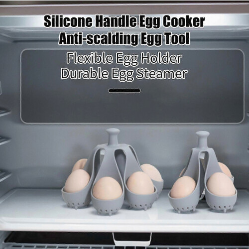 4 Silicone Egg Steamer Tray High Temp Resistant Egg Boiler for Fast Cooking Anti-Scald Handle 1