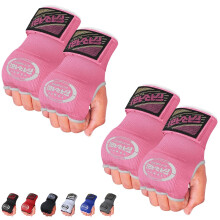 Farabi Kids Junior Inner Hand Wraps Gloves Easy Gel Padded Boxing Wraps with Wrist Wraps Pair (Pink (Pack of 2))