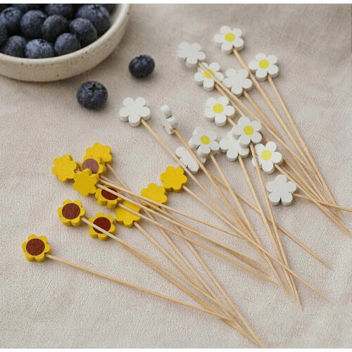 Multipurpose Flower Skewers – Sharp Tip – for Fruit & Dessert Display Party Supply 1