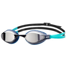 ARENA Air-Speed Mirror Swim Goggles Adult, Pool Goggles with Wide Mirrored Lenses, UV Protection, 3 Interchangeable Nose Bridges, Air Seal Gaskets, A