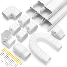 Cubierta para Línea Dividida 3" y 10 Pies para Conducto Tubería Aire Acondicionado, Paquete Todo Incluido, Protege los Cables Externos la Unidad