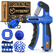 FitBeast Grip Strengthener, Hand Grips Strengthener Kit - 6 Pack with Adjustable Resistance Forearm Strengthener, Hand Strengthener and Massage Balls