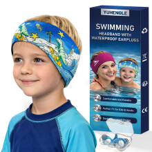 Swimming Headband Kids Adults,Adjustable Swim Ear Band,Waterproof Earplugs