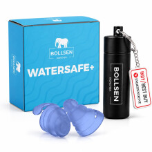 BOLLSEN Watersafe+ Swimming Ear Plugs for Adults – Reusable Silicone Earplugs for Shower, Bath, Swim & Water Sports – Water Blocking Ear Protectio