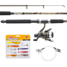 Mitchell Tanager Camo Rod and Reel Combo; 2.1 m Spinning Set for Allround Fishing, Includes Line and Lures, Ideal for Trout and Perch, Unisex, Green
