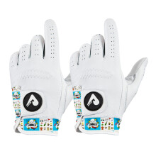 ASTUR Golf Gloves for Men Cabretta Leather Golf Glove Left Hand 2 Pack Premium Soft Grip Charismatic Unique Wrist Design Print Breathable Comfortable