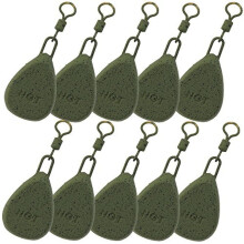 10 x Flat Pear Carp Coarse Fishing Angling Weights 1.5oz 2oz 2.5oz 3oz & 3.5oz NGT (2oz)