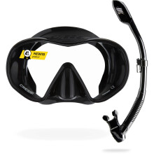CRESSI F-Dual + Supernova Dry Snorkeling Combo Set Black/Black