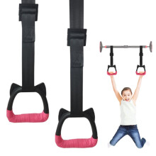 SQHY Gymnastics Rings for Kids Home Exercise Rings Pull Up Rings With Straps Exercise Strength Training Equipment Gym Rings for Children Exercise (Bla
