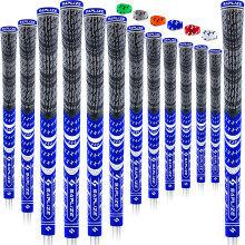 SAPLIZE Cross Cord Golf Grips Set of 13 Grips, Low Taper Design, Multi-compound Hybrid, Anti-Slip Golf Club Grips, T30 Flow Series, Standard Size, Bl