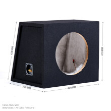 12" SEALED Empty Sub Subwoofer Enclosure MDF Black Carpeted Boom Box