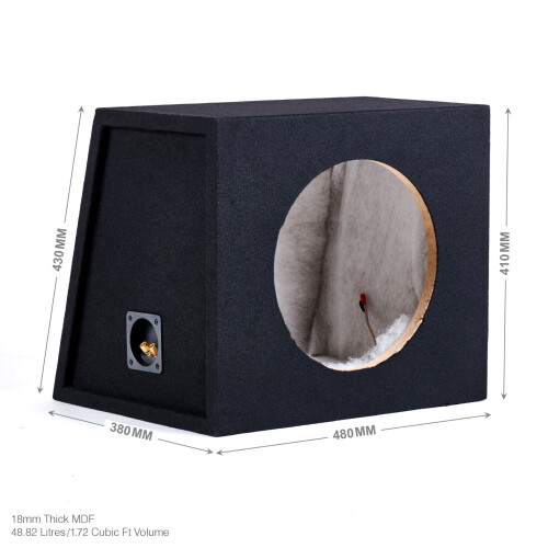 12" SEALED Empty Sub Subwoofer Enclosure MDF Black Carpeted Boom Box