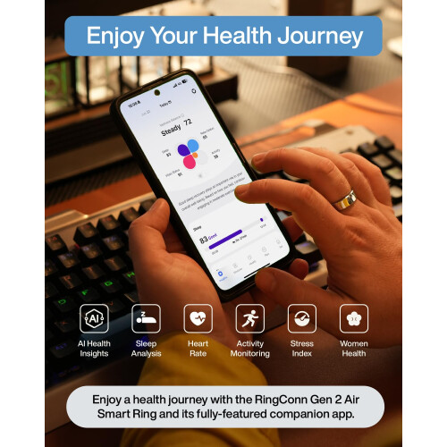 RingConn Gen 2 Air, Ultra-Thin AI Smart Ring, No APP Subscription 2