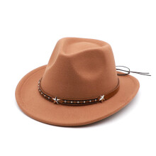 MivBuks Kids Cowboy Hat for Girls Boys Western Cowgirl Hat for Kid with Buckle Belt Unisex Wide Brim Fedora Hat (UK, Alpha, S, Khaki)