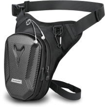 flintronic Leg Bag, Waterproof Motorcycle Leg Bag, EVA Hardshell Durable Hiking Waist Pack, with Headphone Jack, for Men Women Cycling Running Travel
