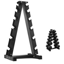 FK Sports 6 Tier Dumbbell Rack, Heavy Duty Steel Weight Stand, Black