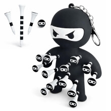 Golf Tee Holder – Ninja Design Holds 13 Tees | Newest Version - Great Gift For All Golfers (Black (Including 14 Ninja Tees))