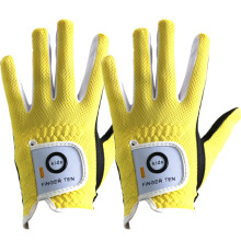 FINGER TEN Golf Gloves Kids Rain Grip 2 Pack(Yellow,Left,M)