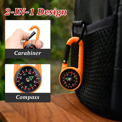 Flintronic 10Pcs Navigation Compass, Multifunctional Hiking Compass, Waterproof Pocket Compass for Expedition Map Reading, Navigation, Orienteering a 2