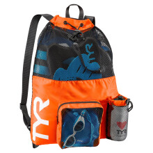 TYR Big Mesh Mummy Backpack for Swim, Gym and Workout Gear, 40-Liter Capacity