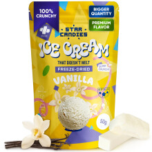 Star Candies Freeze Dried Ice Cream Vanilla - No Melting Freeze Dried Sweets - Crunchy Camping Food - Premium Astronaut Ice Cream loved by Kids and A