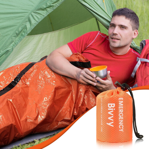 Deecam Emergency Sleeping Bag 4 Pack, Mylar Thermal Bivvy Bag for Camping 1